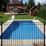 Residential Pool With Black Fence Fairfax County